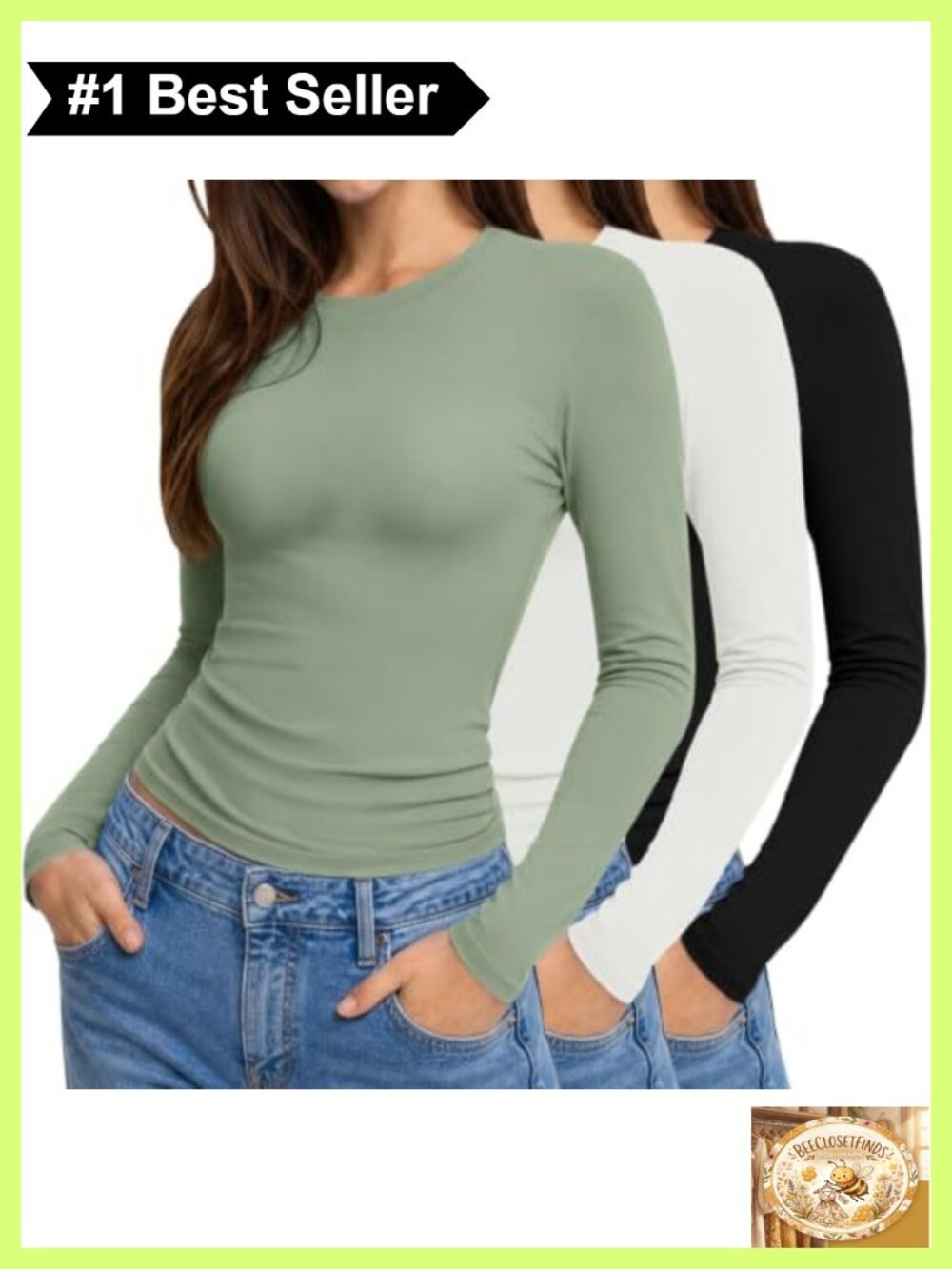 3 Pack Womens Long Sleeve Fitted Workout Tops Moisture Wicking Crewneck